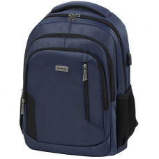 Рюкзак Berlingo City "Comfort blue" 42*29*17см, 3 отд, 3 карм, отд. для ноут, USB разъем, эргоном. спинка
